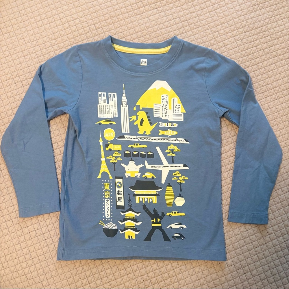 Tea Collection Blue Graphic Kids Shirt